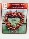 12 x Glossy Christmas Cards