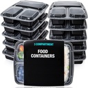 10 Meal Prep Containers Reusable BPA Free Plastic Food Storage Trays With Lid