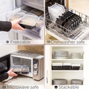 10 PACK - 2 Compartment Meal Prep Containers - Reusable BPA Free Plastic Food Storage Trays 32OZ