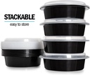 10 X Round Plastic Meal Prep Containers - Reusable BPA Free Food Containers with Airtight Lids 32 OZ