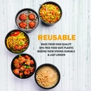 10 X Round Plastic Meal Prep Containers - Reusable BPA Free Food Containers with Airtight Lids 32 OZ