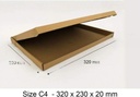 1000 X C4 A4 Size 320 x 230 x 20 mm Large Letter PIP Boxes