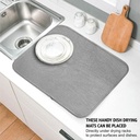 1 X Dish Drying Microfiber Mat 30cm x 40cm