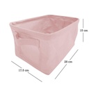 1 x Foldable Canvas Storage Box Collapsible - 28cm x 17.5cm x 15cm-Blush-Pink