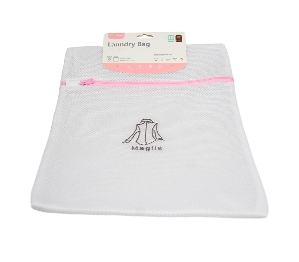 1 X Fabric Beige White Laundry Bag Zip Mesh Underwear 30 x 40cm