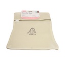 1 X Fabric Beige White Laundry Bag Zip Mesh Underwear 30 x 40cm