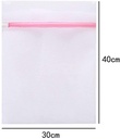 1 X Fabric Beige White Laundry Bag Zip Mesh Underwear 30 x 40cm