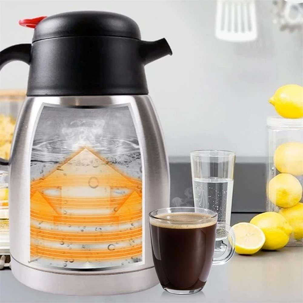 1.5L Stainless Steel Double Wall Jug Vacuum Thermos Flask Teapot Coffee