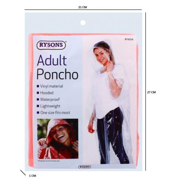 1 X RANDOM COLOUR ADULT PONCHO