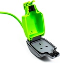 10 Mtr - Extension LEAD Socket - IP54 - 1 way -- Green Cable - Black Plug - 1 Pk