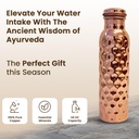 1 Liter Copper Water Bottle - Diamond