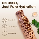 1 Liter Copper Water Bottle - Diamond