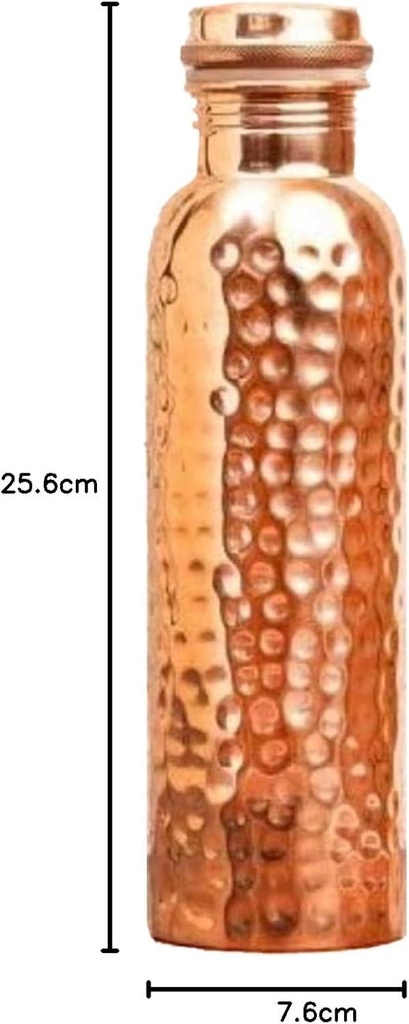 1 Liter Copper Water Bottle - Hammer