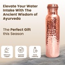 1 Liter Copper Water Bottle - Hammer