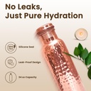 1 Liter Copper Water Bottle - Hammer