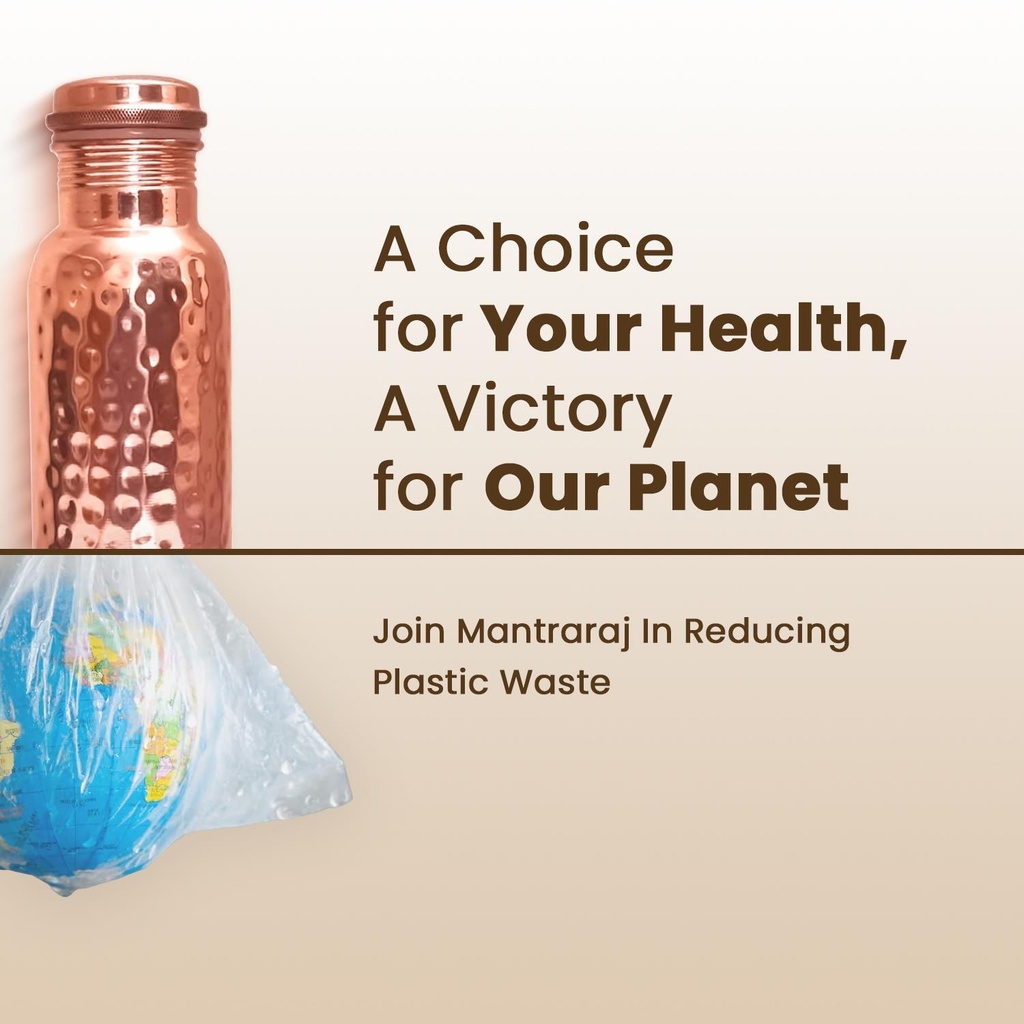 1 Liter Copper Water Bottle - Hammer