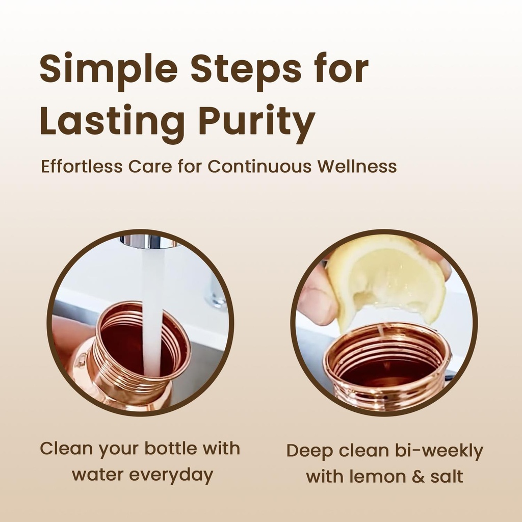 1 Liter Copper Water Bottle - Hammer