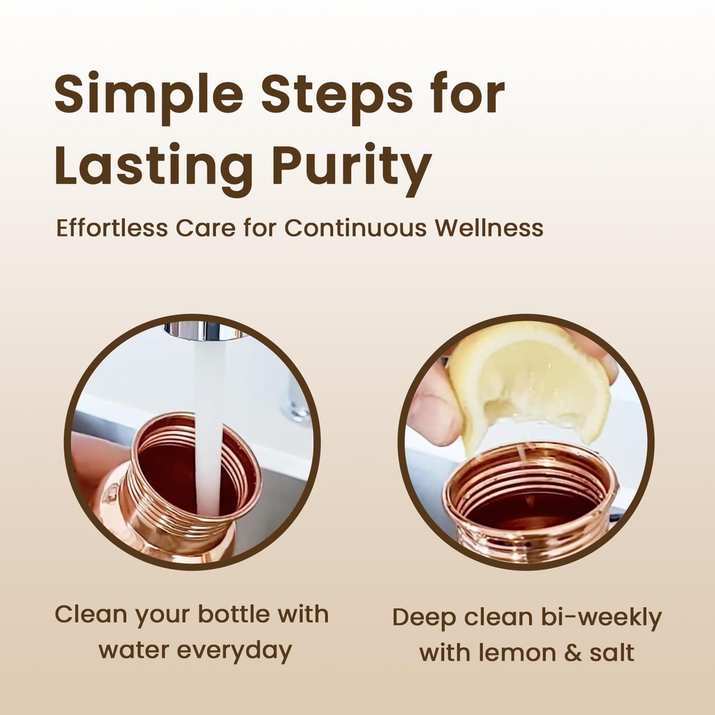 1 Liter Copper Water Bottle - Plain