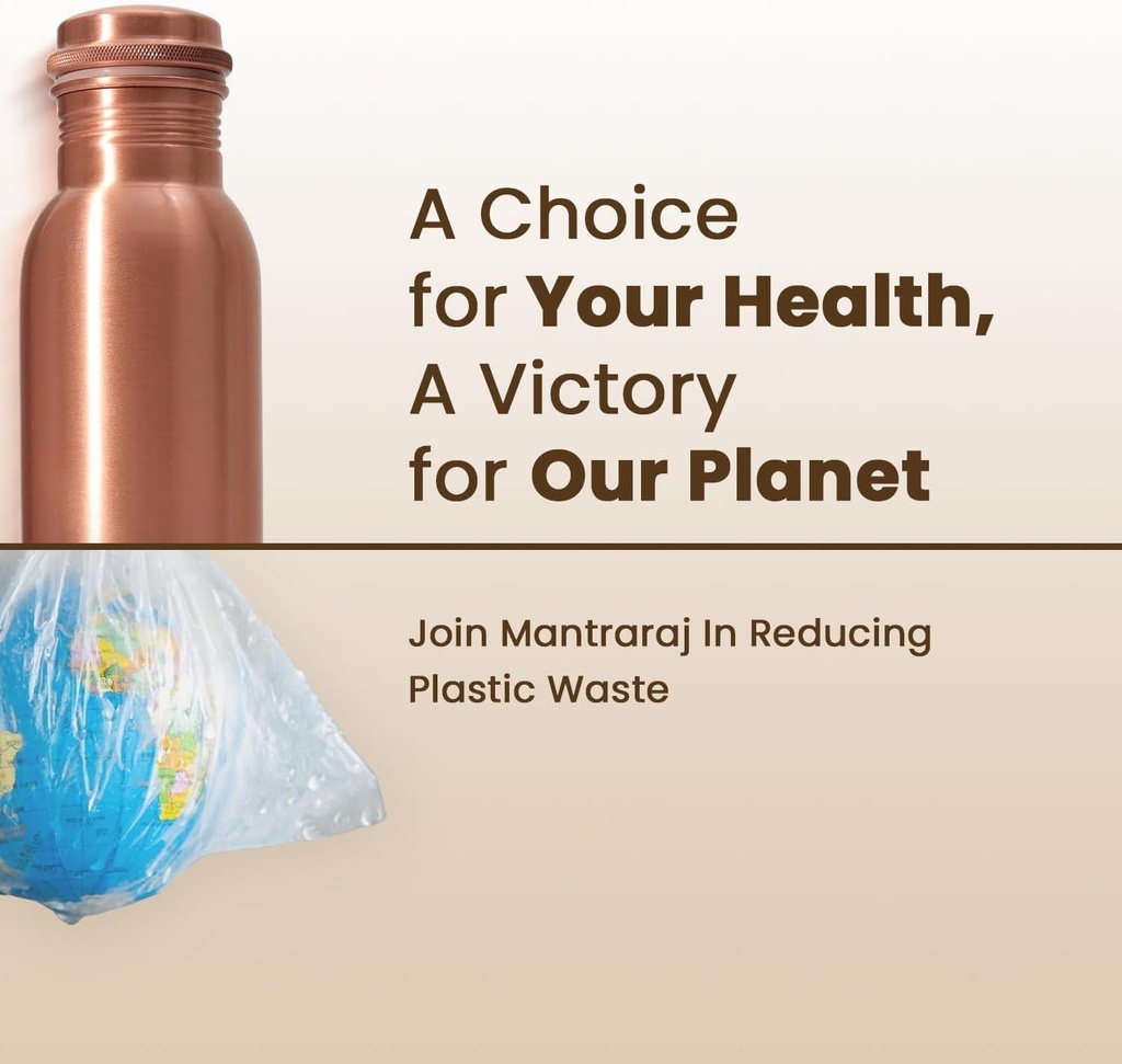 1 Liter Copper Water Bottle - Plain