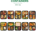 50 X 34Oz 3 Compartment Plastic Black Meal Prep Container With Lids
