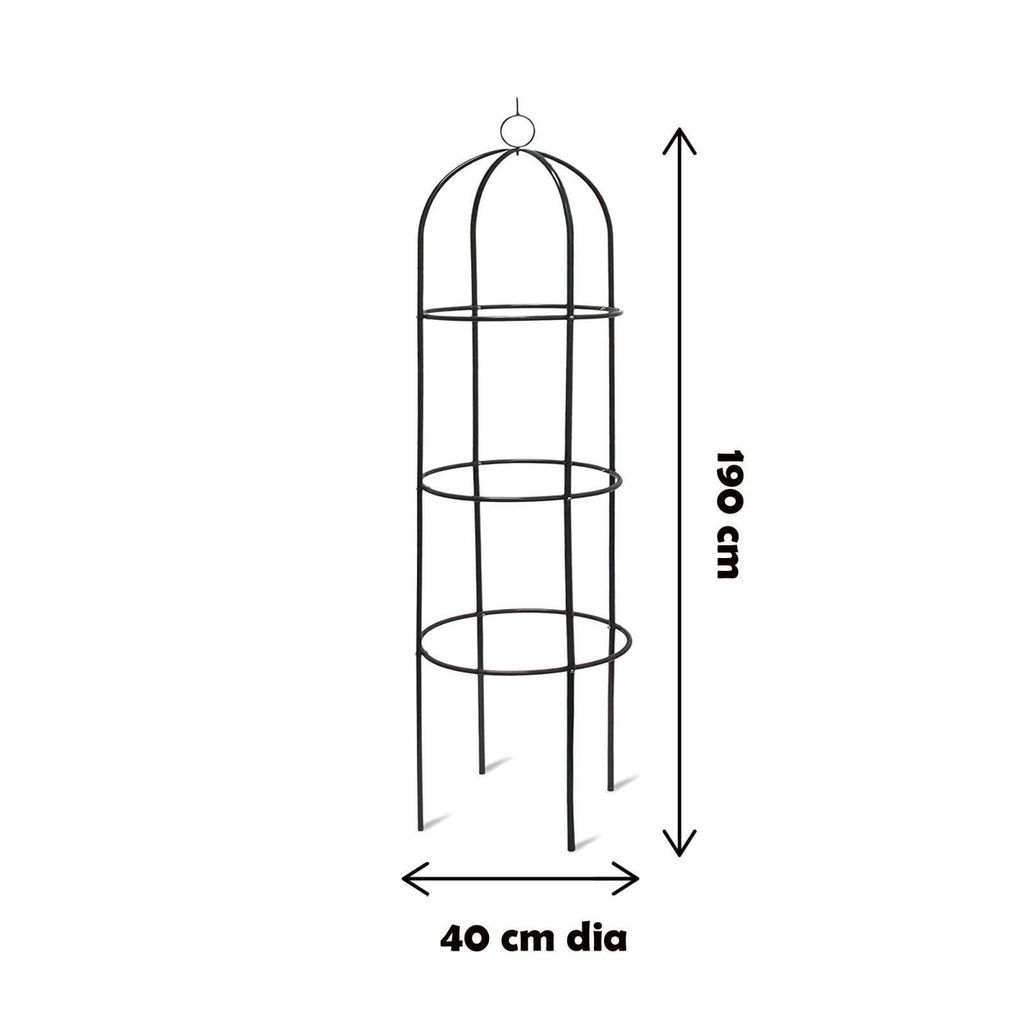 1.9M Easy Obelisk Black Garden Metal Obelisk Trellis