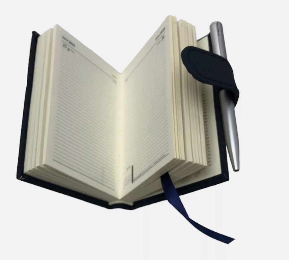 2025 Page a Day A7 Diary Soft Leather Feel Pocket Size Journal With Pen