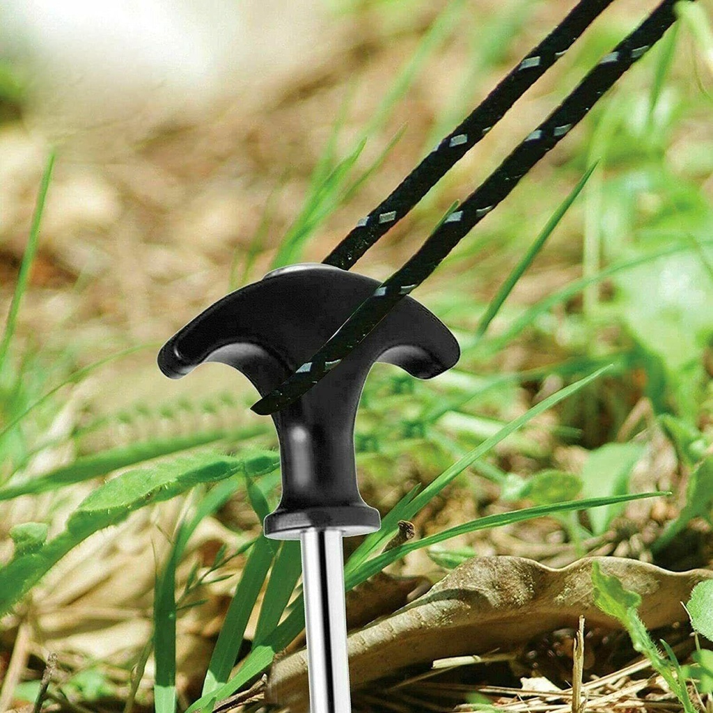 10PK SPIRAL THREAD TENT PEGS SCREW GROUND STAKE
