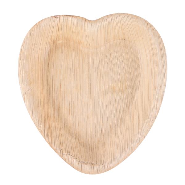 10 pcs  7'' Palm Leaf Plate heart shape - 10 pcs