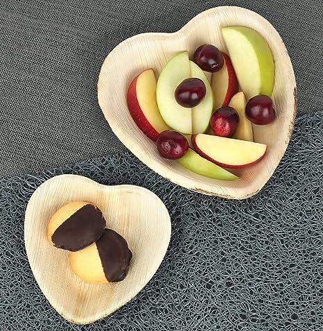 10 pcs  7'' Palm Leaf Plate heart shape - 10 pcs