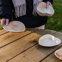 10 pcs  7'' Palm Leaf Plate heart shape - 10 pcs