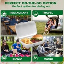 100 PACK 2 Compartment Bagasse Clamshell Takeaway Boxes