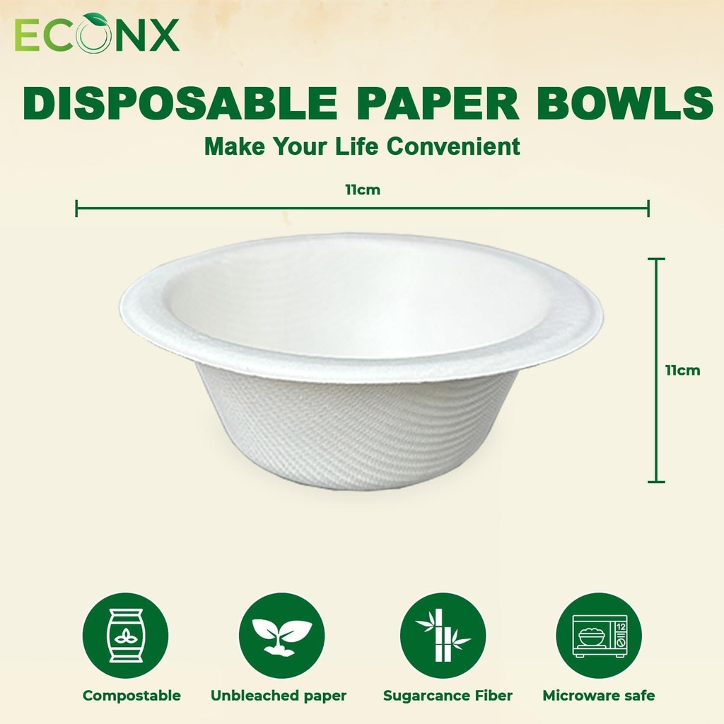 100 X 6oz 180ml Bowl  Bagasse