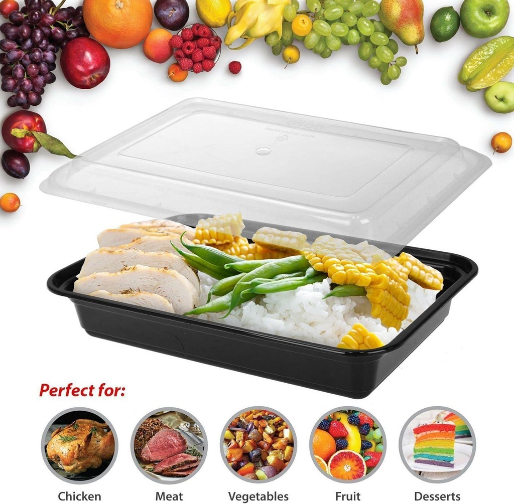 1 Compartment Meal Prep Containers 32oz Pack of 30