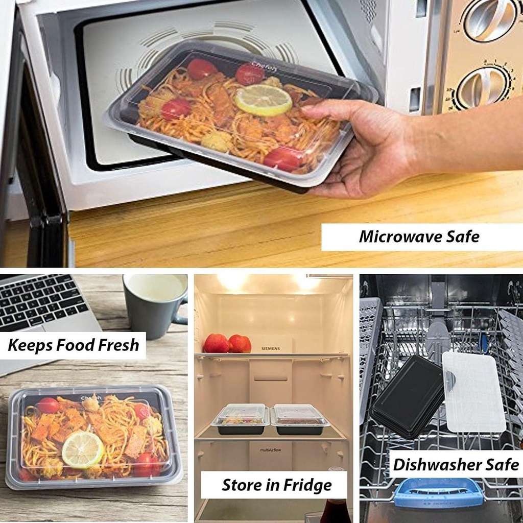 1 Compartment Meal Prep Containers 38oz Pack of 30