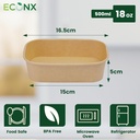 100 x 18oz 500ml Kraft Paper Disposable Container with Paper Lids Take Away Paper Lunch Box Food Container