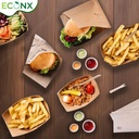 100 x 900ml Brown Kraft Paper Food Trays Disposable Serving Plates