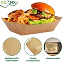 100 x 900ml Brown Kraft Paper Food Trays Disposable Serving Plates