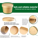 100 x Paper Soup Cup+Lid (227ml/8oz) Kraft Pack of 100