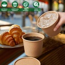 100 x Paper Soup Cup+Lid (227ml/8oz) Kraft Pack of 100