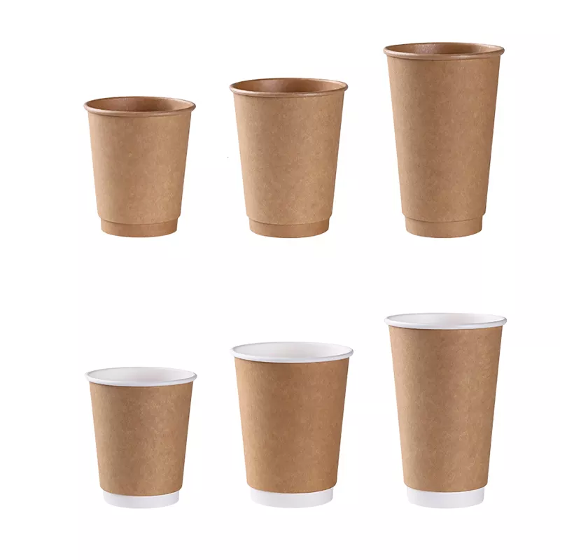 100 pcs 12oz Paper Hot Cups Disposable Brown Paper Coffee/Cold Drinks Cups