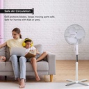 10 x MantraRaj White Pedestal Standing Floor Fan 16 Inch 3 Speed Settings Safety Mesh Grill Oscillating Fan Adjustable Height And Tilting Head Standing Fan Ideal for Home Office Air Cooling Fan (10)