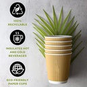 1000 X 4OZ RIPPLE WALL PAPER CUP DISPOSABLE KRAFT 3 PLY