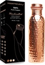100% Pure Copper Water Bottle 1 Liter 34oz Ayurvedic Bottle Leak Proof