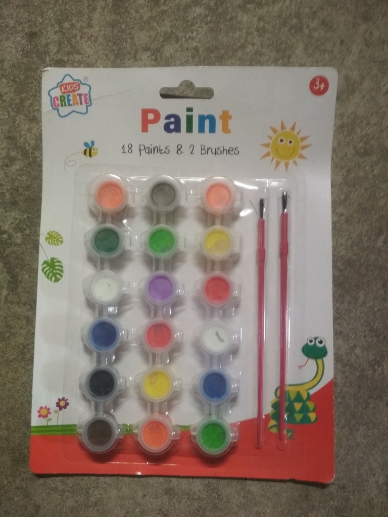 18 PAINT & 2 BRUSHES