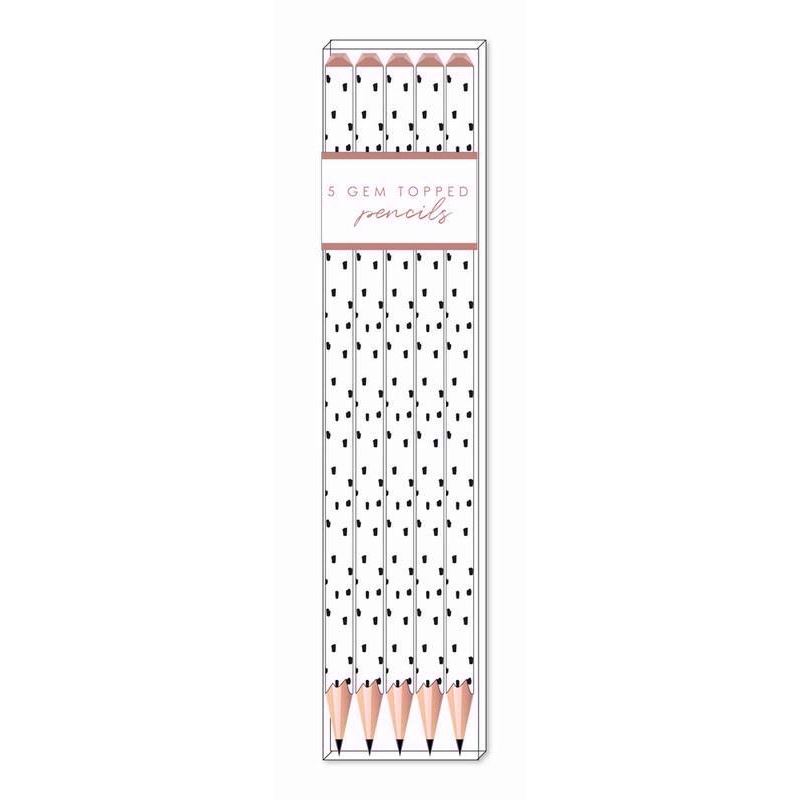 5 x Gem Topped Glam Pencil