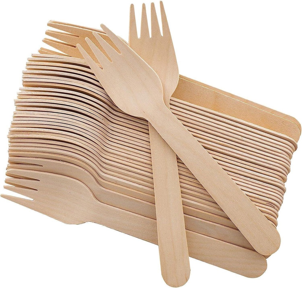 100 X Biodegradable Wooden Forks
