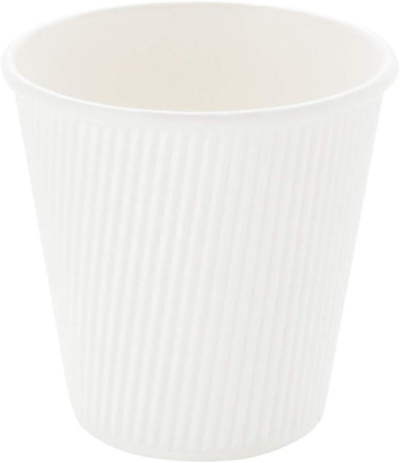 100 X 12Oz White Ripple Paper Coffee Cups