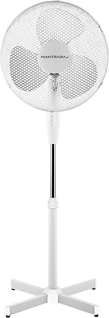 10 x MantraRaj White Pedestal Standing Floor Fan 16 Inch 3 Speed Settings Safety Mesh Grill Oscillating Fan Adjustable Height And Tilting Head Standing Fan Ideal for Home Office Air Cooling Fan (10)