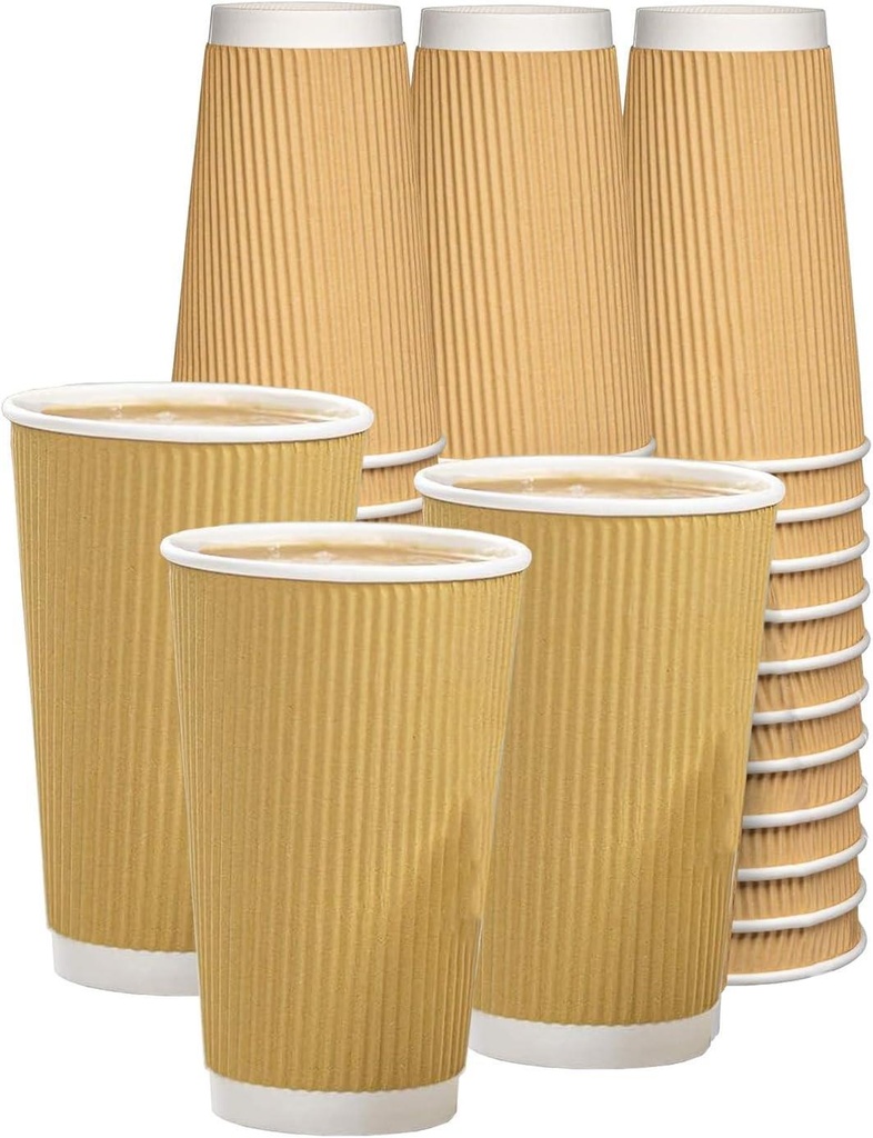 1000 X 16Oz Brown Ripple Paper Coffee Cups