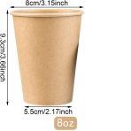 1000 X 8Oz Brown Paper Coffee Cups